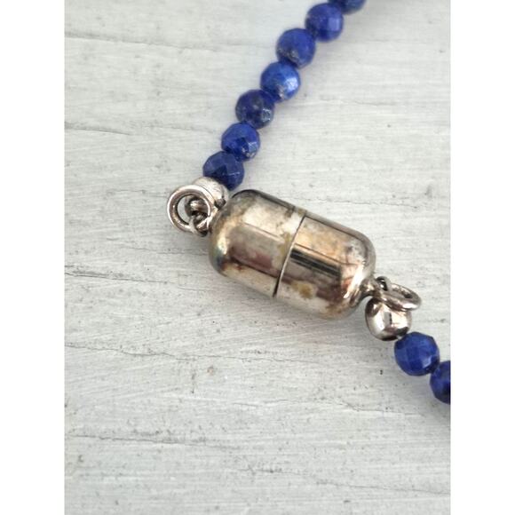 Vintage Lapis Lazuli Beaded Necklace - Picture 2 of 4